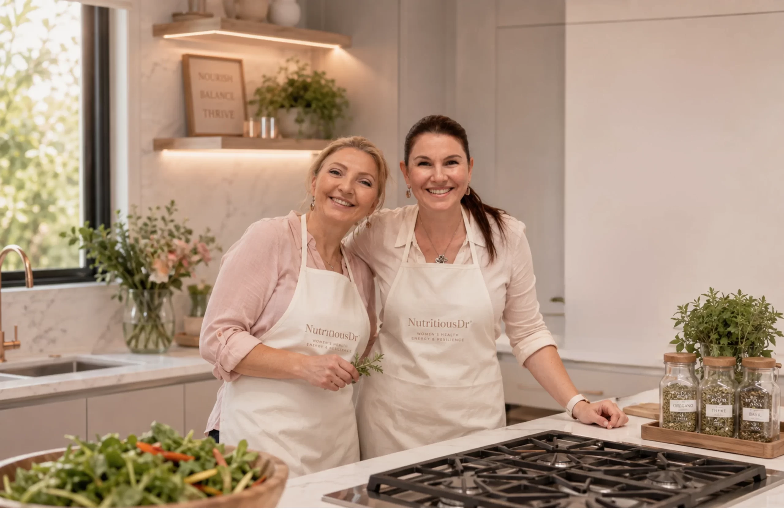 Dr. BB Beba and Nesko Elden together in a modern kitchen